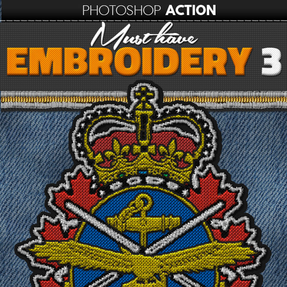Embroidered Logo Badge Photoshop Action