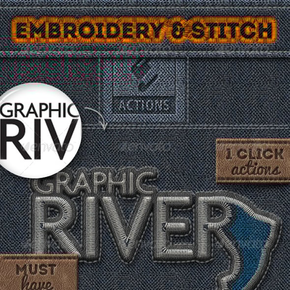 Embroidery and Stitching Photoshop Creation Kit