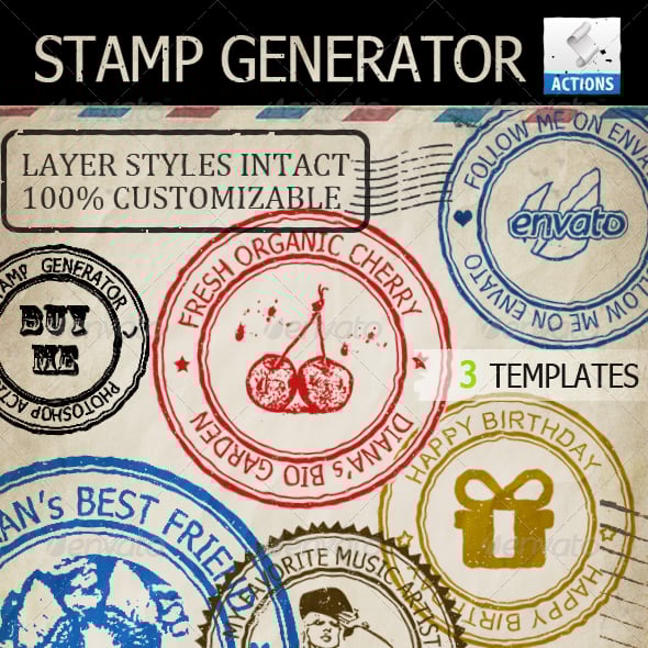 Rubber Stamp Generator Photoshop Action