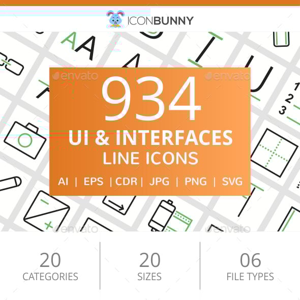 934 UI & Interfaces Line Green & Black Icons