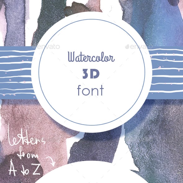 Watercolor 3D Font