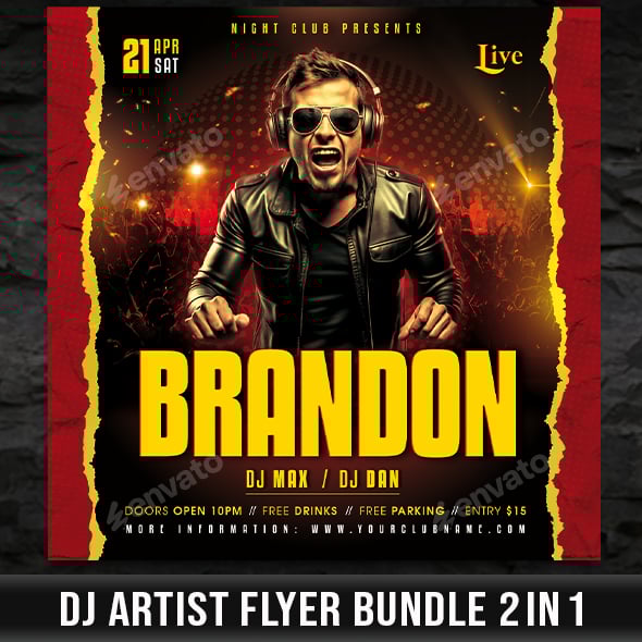 Artist Dj Flyer  Bundle 2 in 1