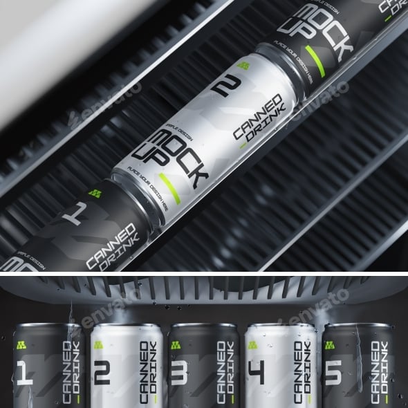 Canned Drinks Mockup