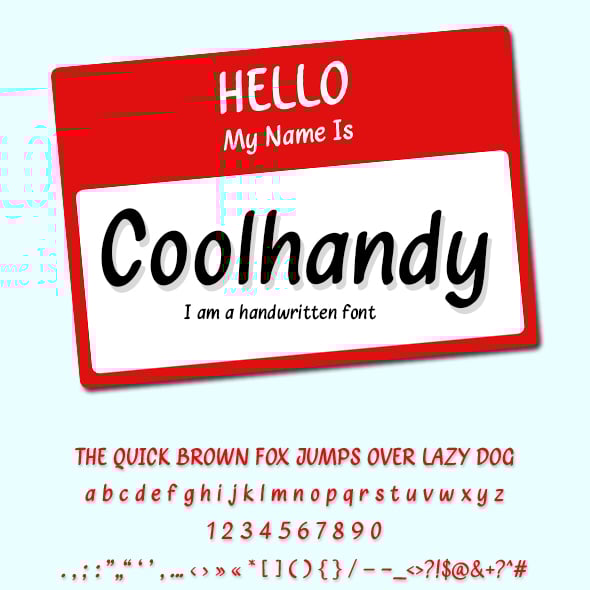 Coolhandy - simple cool handwritten