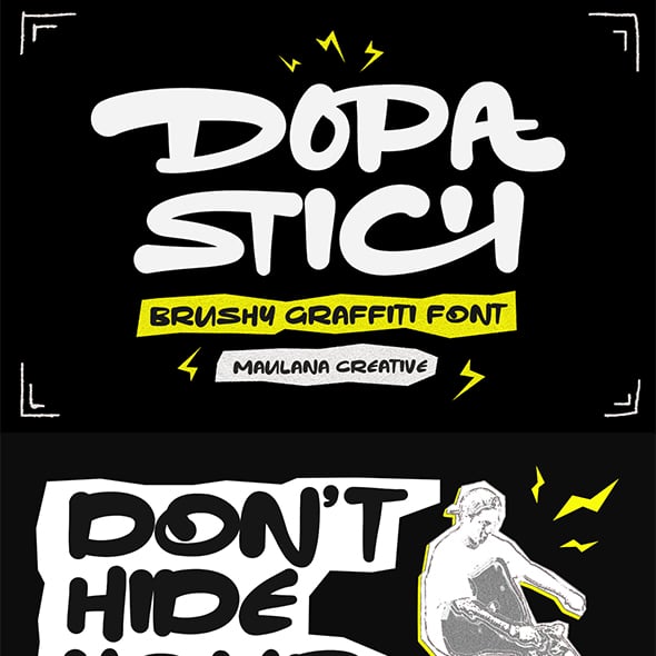 Dopa Stich Graffity Brush Display Font