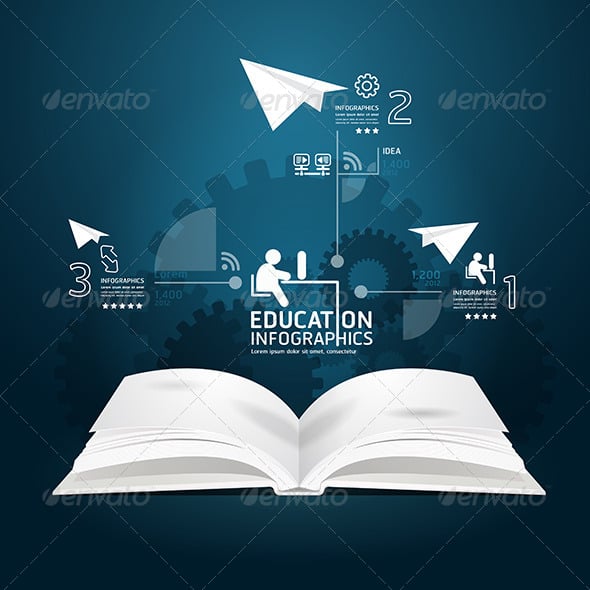 Book Diagram Creative Paper Cut Style