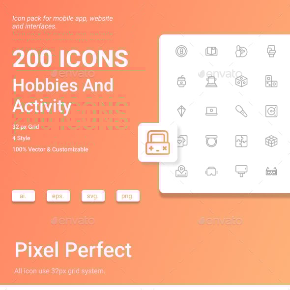 Hobbies And Activity Icon Pack