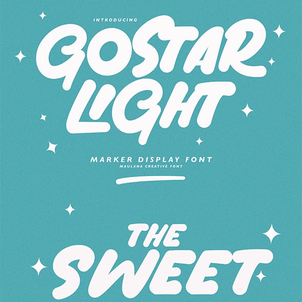 Gostar Light Brush Marker Display Handmade Font