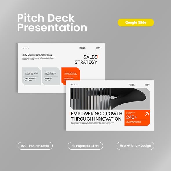 White Orange Minimalist Modern Pitch Deck Presentation