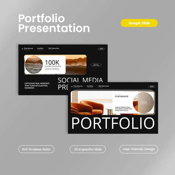 White Black Minimalist Modern Photographer Portfolio Presentation