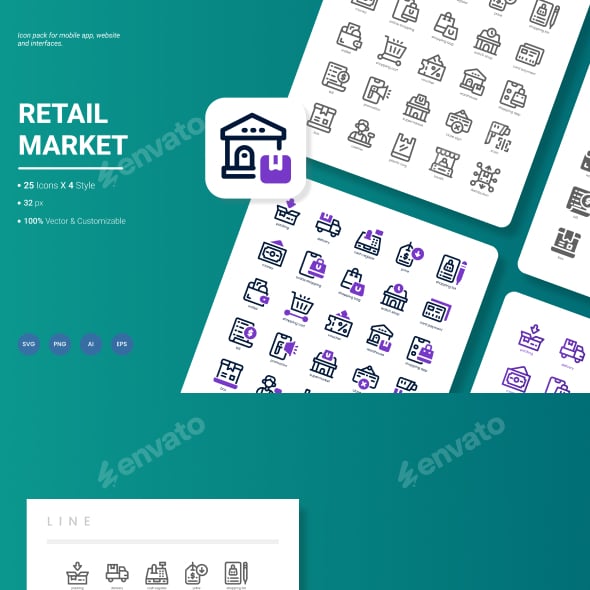 Retail Market Icon Pack
