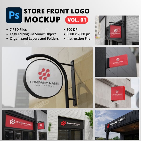 Store Front Logo Mockup