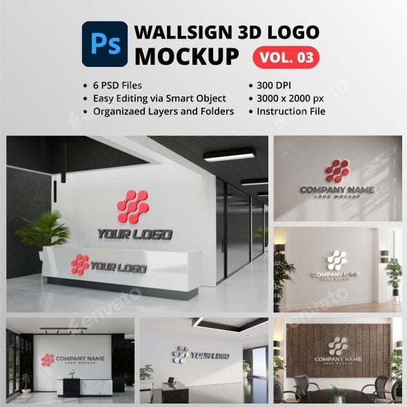 Wallsign 3D Logo Mockup Vol 03