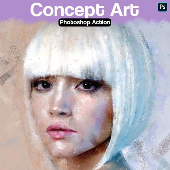 Concept Art Photoshop Action - Digital Painting Effect