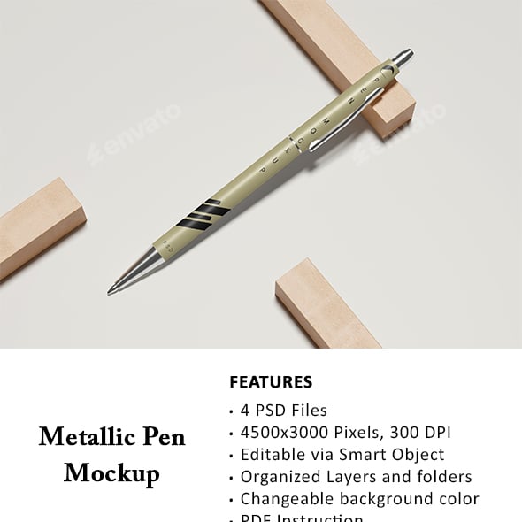 Metallic Pen Mockup