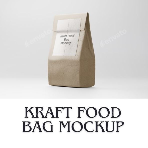 Kraft Food Bag Mockup Packaging