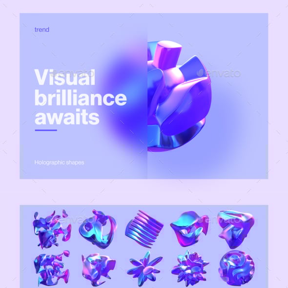 Holographic 3D Shapes Collection