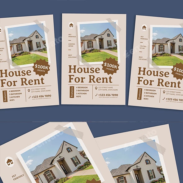 Minimalist House for Rent Flyer
