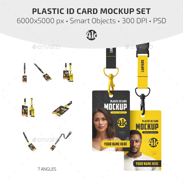 Plastic ID Card Mockup Set