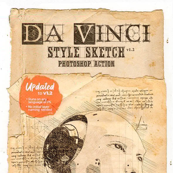 Da Vinci Sketch Photoshop Action