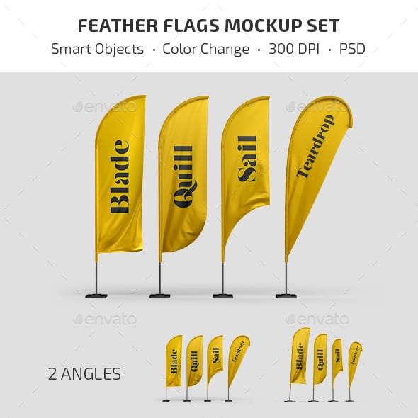 Feather Flags Mockup Set