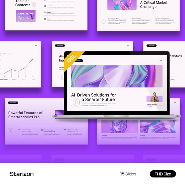 White Purple Modern AI Tech Pitch Deck Google Slide Presentation