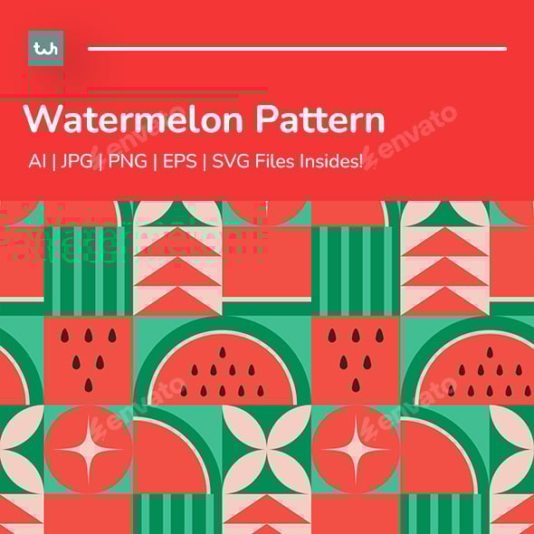 Seamless Geometric Watermelon Pattern