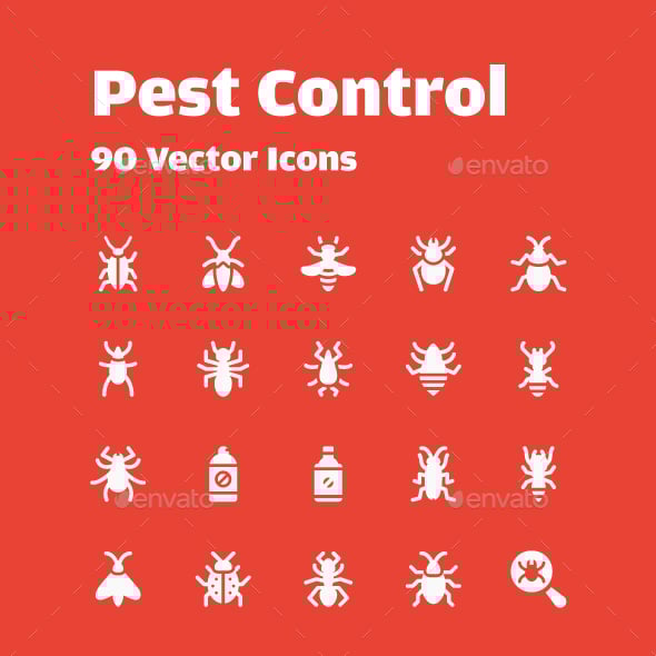 90 Pest Control Vector Icons