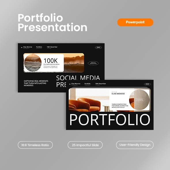 White Black Minimalist Modern Photographer Portfolio Presentation