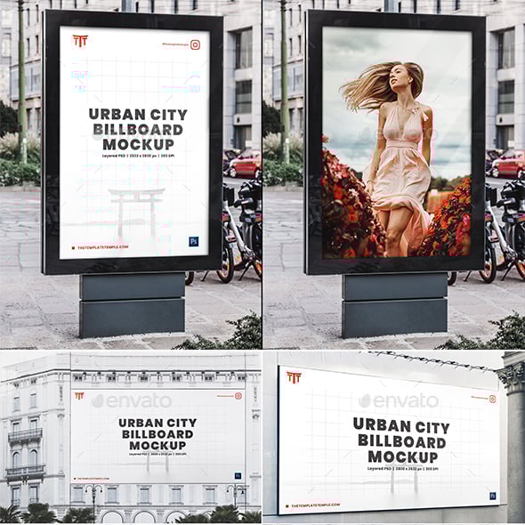 20 Urban City Billboard Mockups