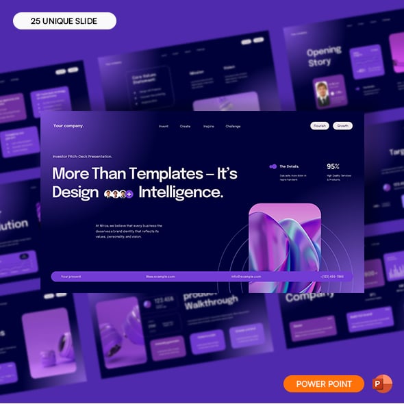 Purple Modern Pitch Deck Presentation PowerPoint Template
