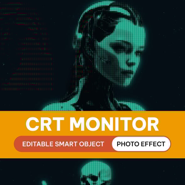 CRT Monitor Photo Effect
