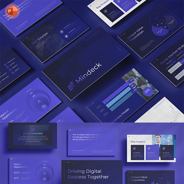 Mindeck - Pitch Deck Minimal PowerPoint Presentation Template