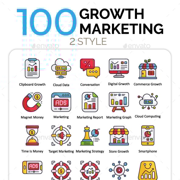 Growth Marketing Icons Set