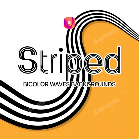 Striped Bicolor Waves Backgrounds