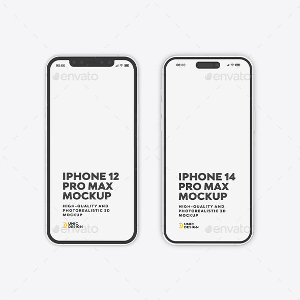 iPhone 12 Pro Max & iPhone 14 Pro Max Mockup