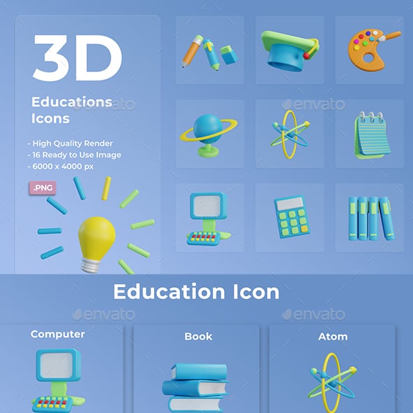 3D Educations Icon