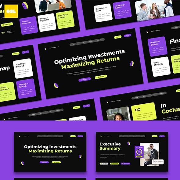 Green Purple Modern Financial Business Proposal Presentation