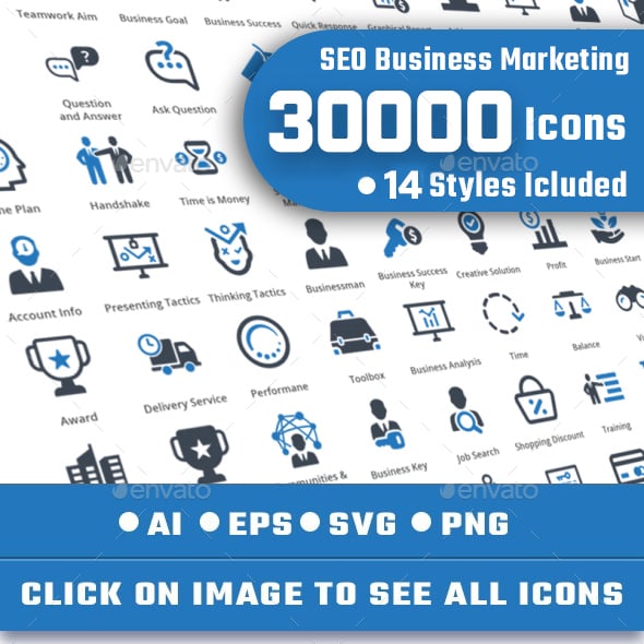 30000 Seo Business Marketing Icons