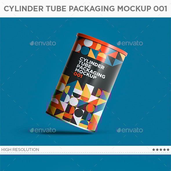 Cylinder Tube Packaging Mockup 001