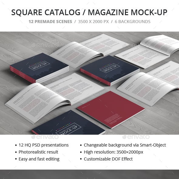 Square Catalog / Magazine Mock-Up